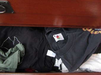 Someone else's T-shirts a little crammed