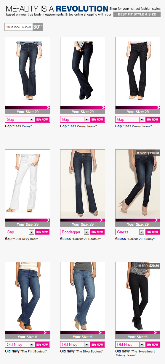 Jeans that purportedly fit me