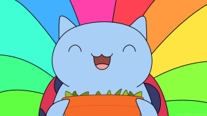 Photo of Catbug (who loves sugar snap peas): http://tet-teddy.deviantart.com/art/Catbug-Wallpaper-SUGAR-PEAS-362220672
