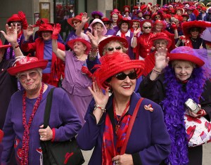 I have already been invited to join a Red Hat Society! (Photo source unknown)