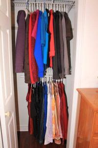 30 tops in the closet (everything else removed)