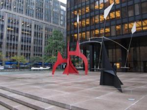 Temporary exhibit of Calder works at the Seagram Building