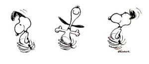 Happy Dance! Snoopy is by Charles Schultz.