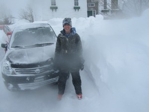 One car out - the snow drifted back the next day and had to do it over!