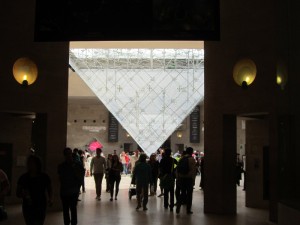 Exiting the Louvre Metro station