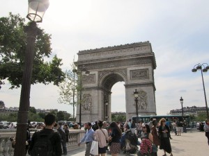 Arc de Triomphe. The throngs of us tourists were actually not too bad.