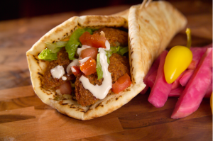 My favourite wrap: falafel, served with Lebanese pink pickled turnip and tabboueh, of course! (Photo: zankou.co)