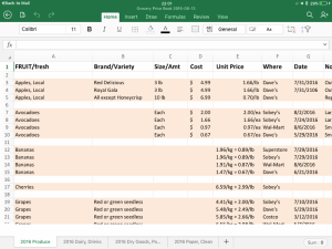 Price Book in Excel App