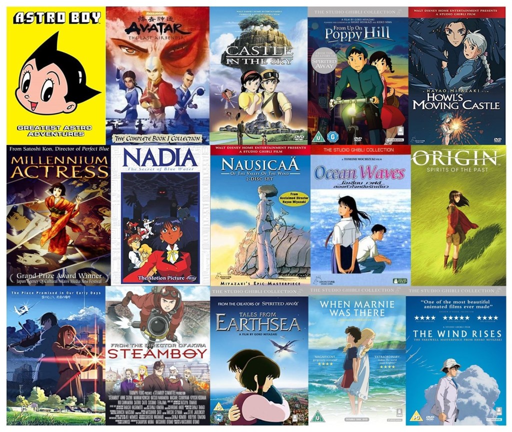 15 DVD covers for anime films and series