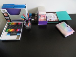 Bullet journal supplies - journal, markers, stickers, washi tape